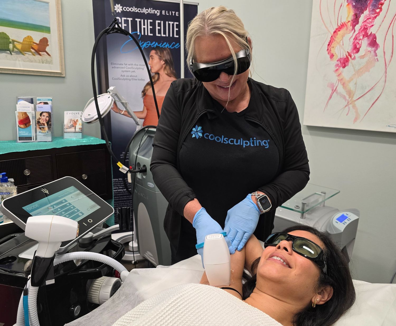 tampa laser hair removal patient receiving treatment
