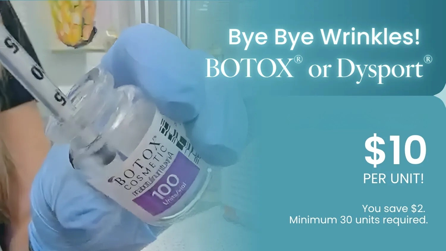 dysport promotion with pricing details and model.