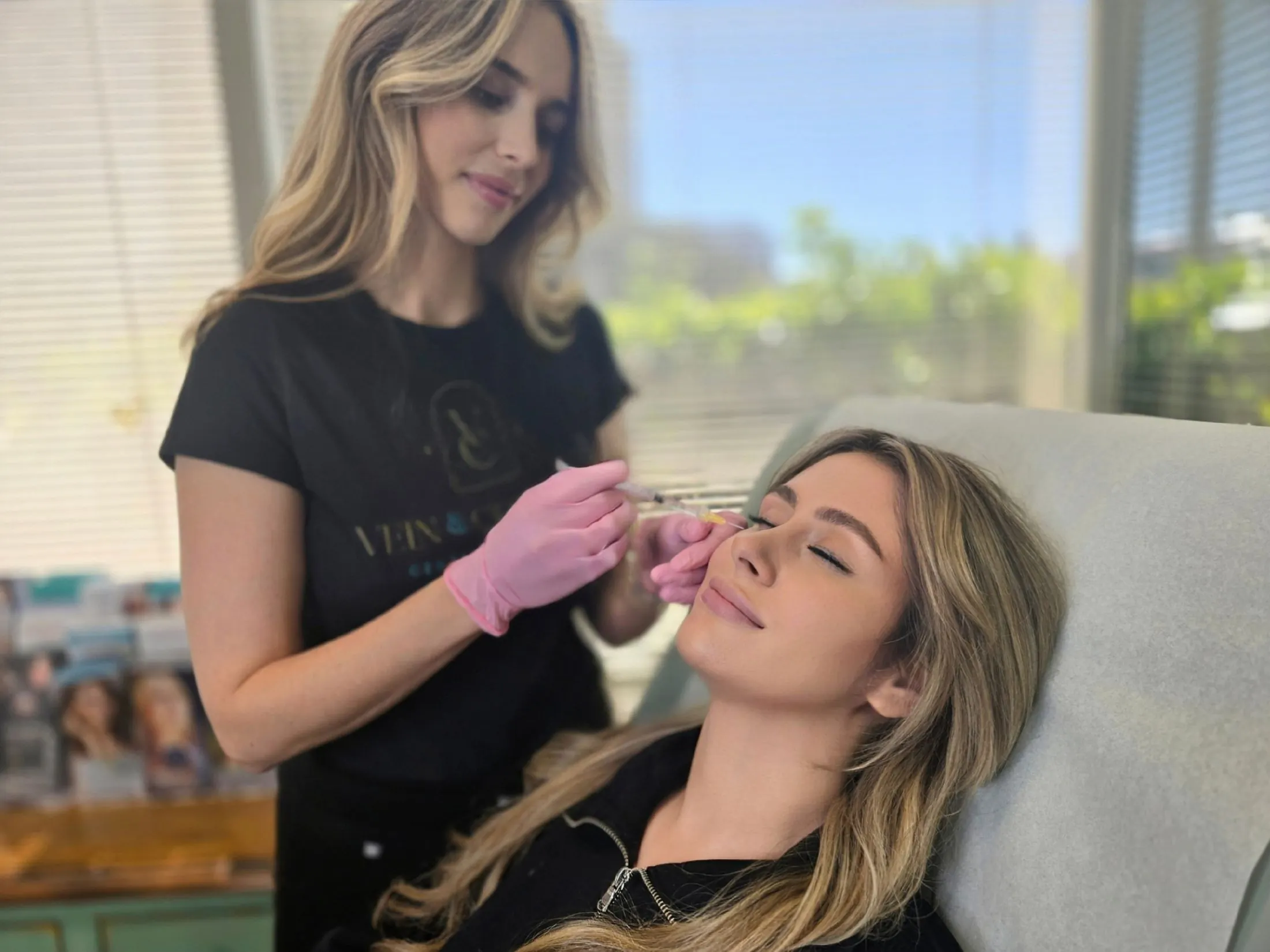 Sculptra collagen-stimulating injectable injection being administered at Vein & Cosmetic Center