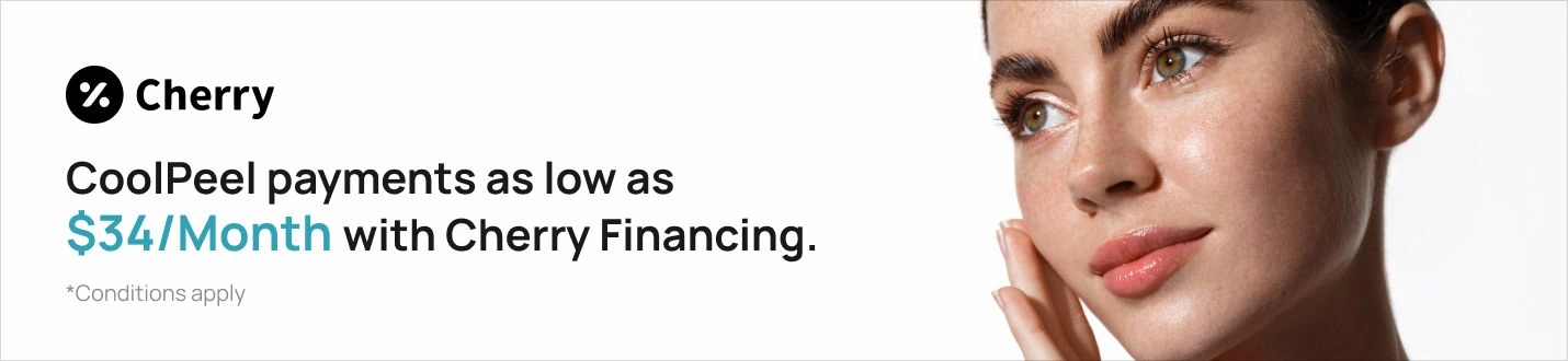 Cherry Banner that reads, "CoolPeel payments as low as $34/Month with Cherry Financing. *Conditions apply"