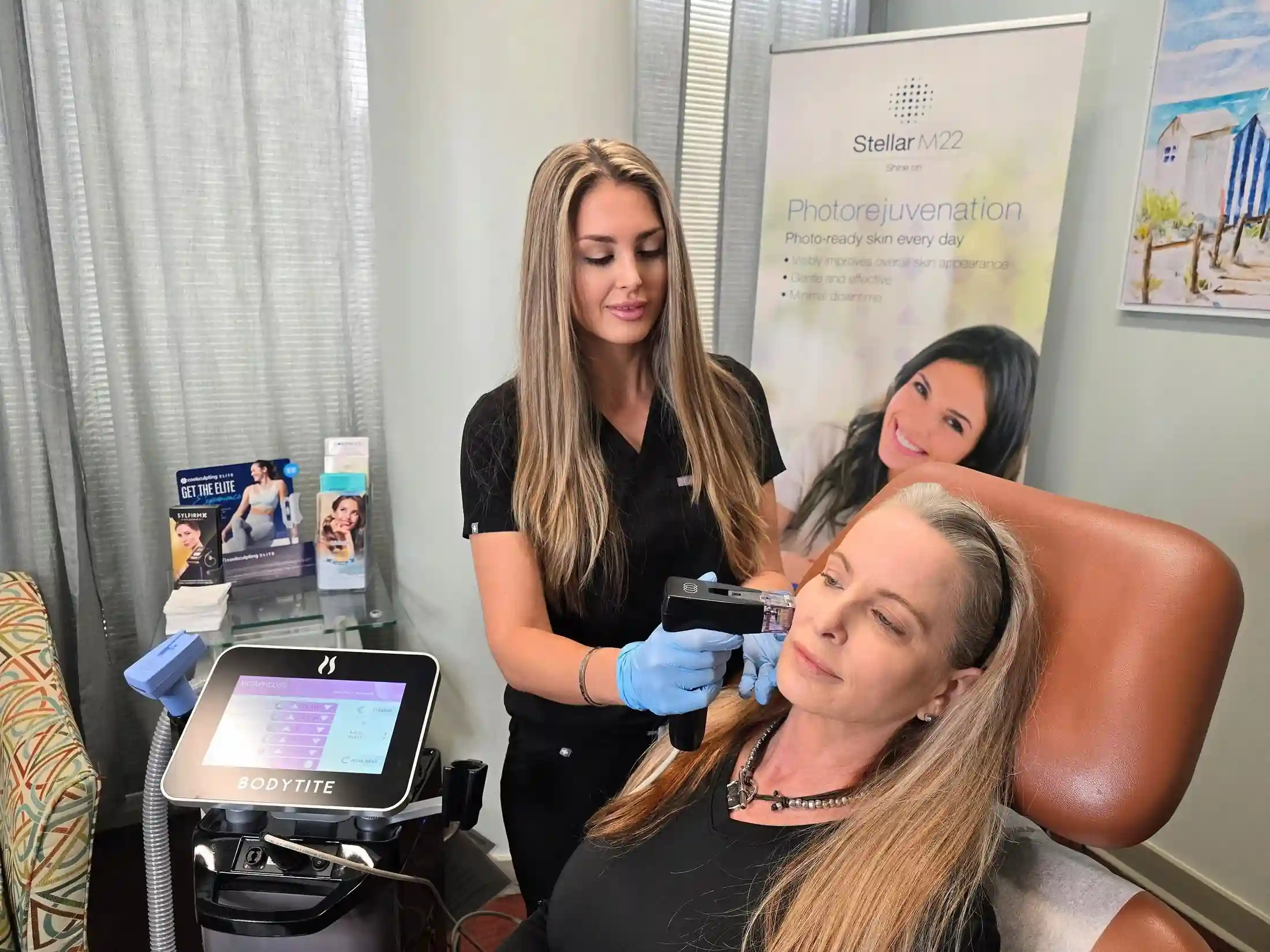 Morpheus8 fractional RF microneedling on patient's skin at Vein & Cosmetic Center