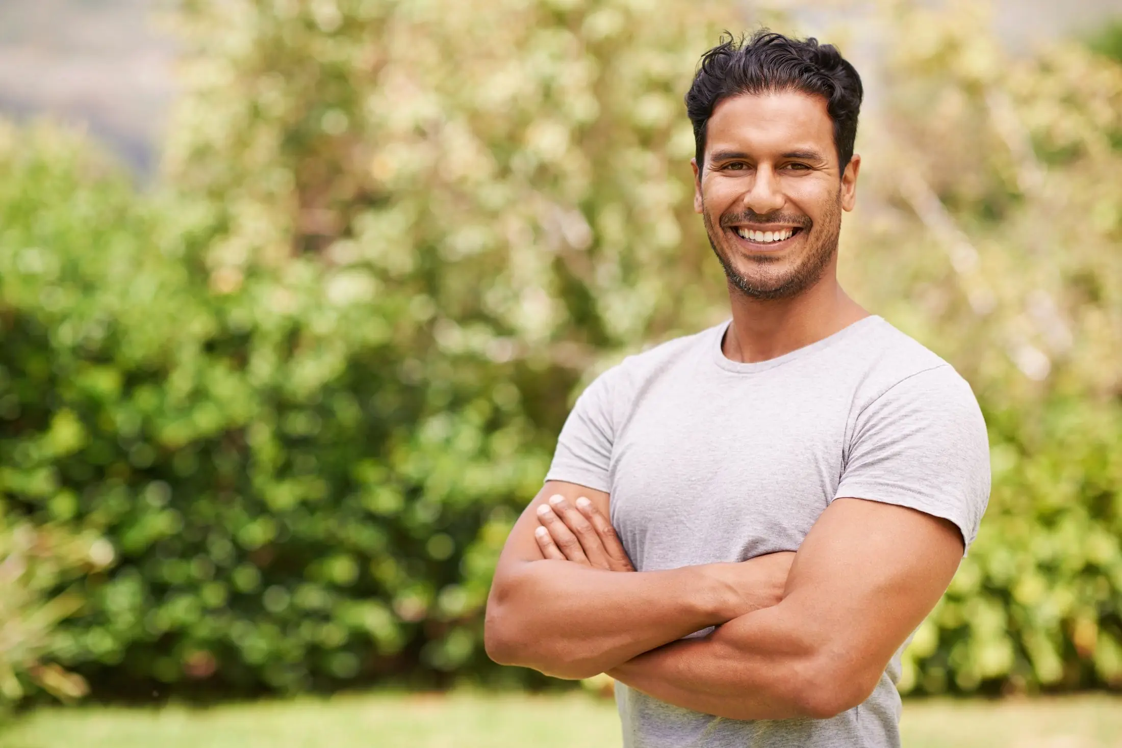 Man feeling more confident and energized from the benefits of BHRT