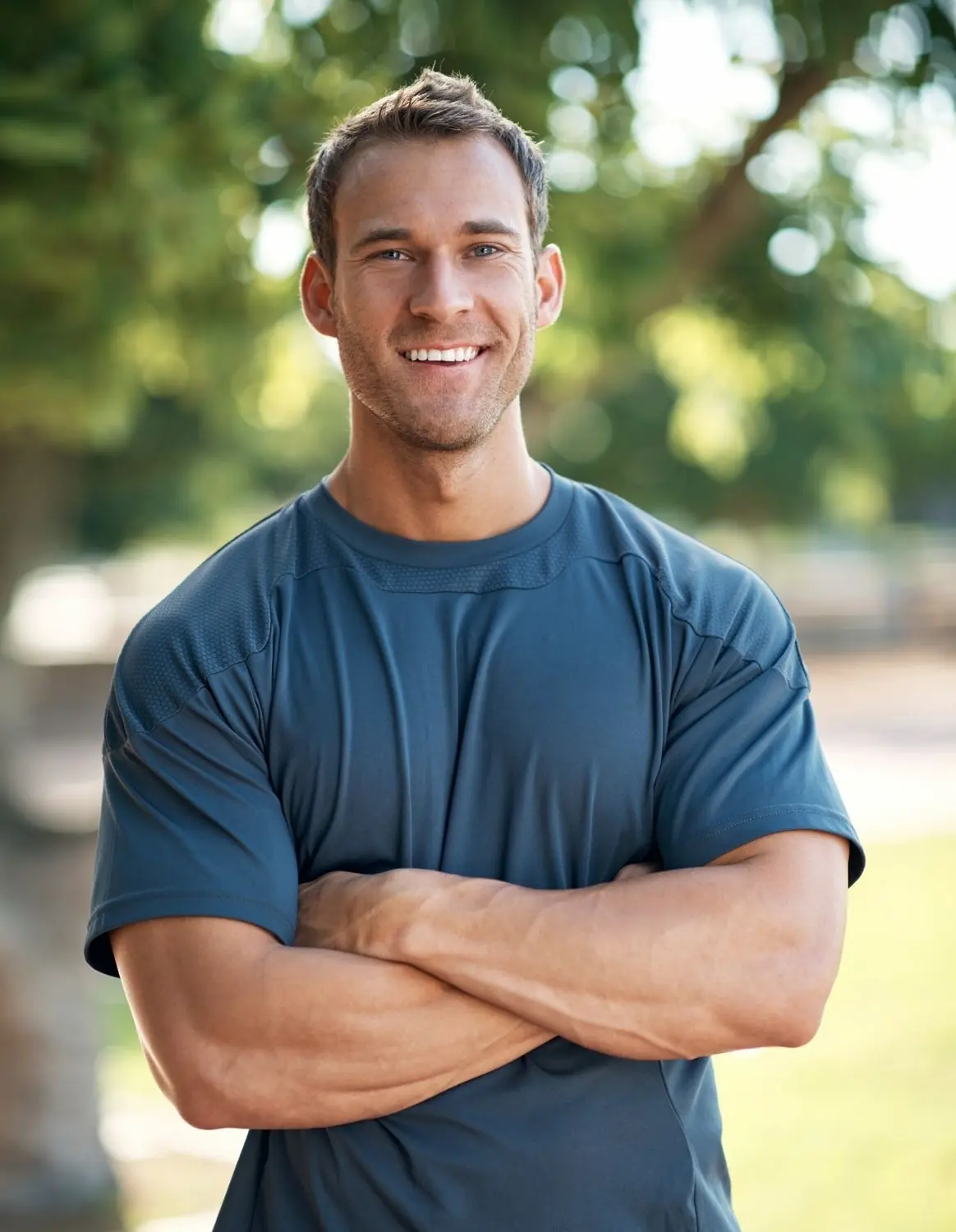 Healthy athletic man outside