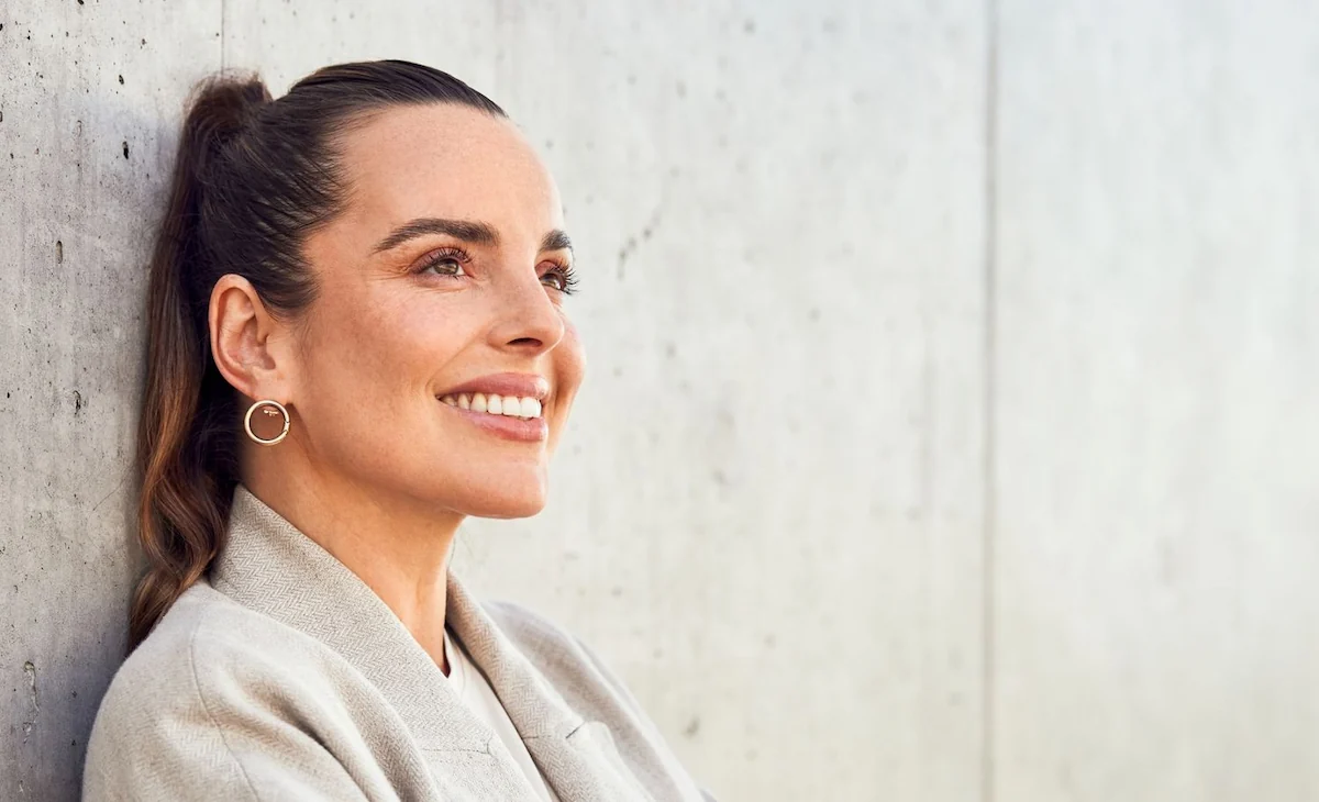 confident businesswoman with smooth skin