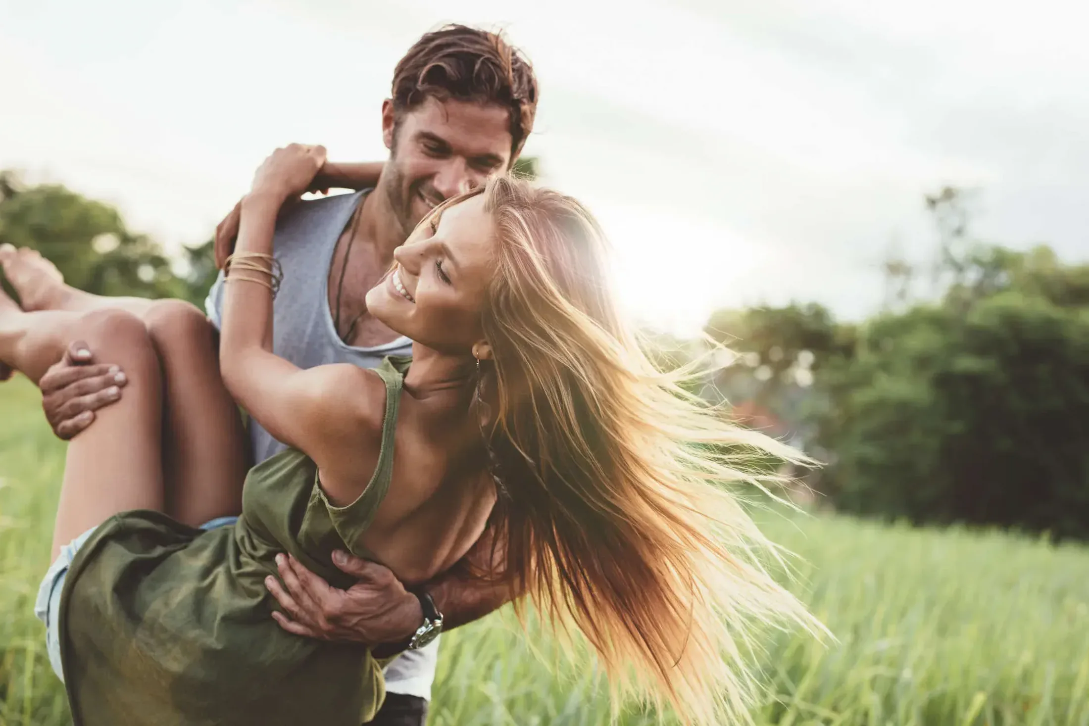 Happy couple outdoors