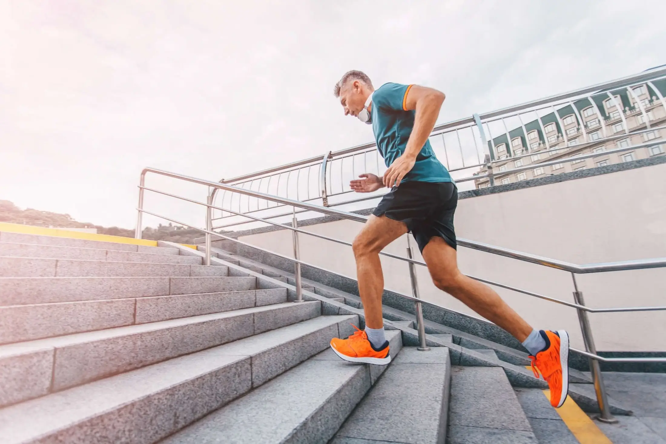 healthy senior man jogging