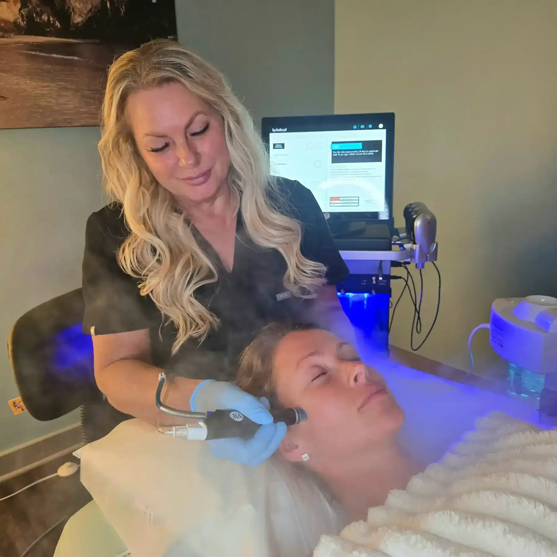 Tampa HydraFacial patient receiving treatment