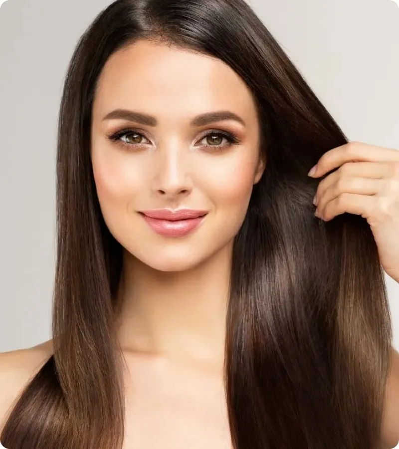 beautiful confident woman with clear skin
